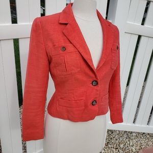 Banana Republic Orange Cropped Spring Blazer